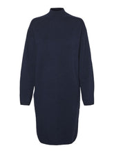 Vero Moda Gold High Neck Short Knit Dress - Navy Blazer